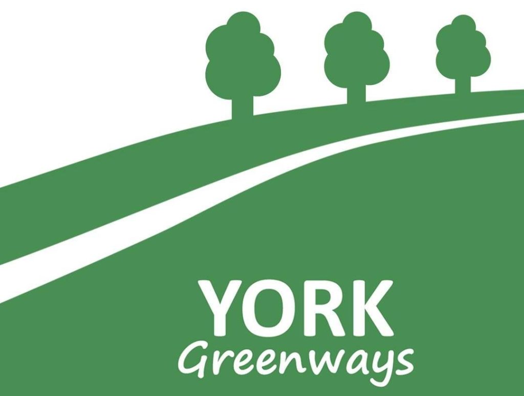 Green and white York Greenways logo