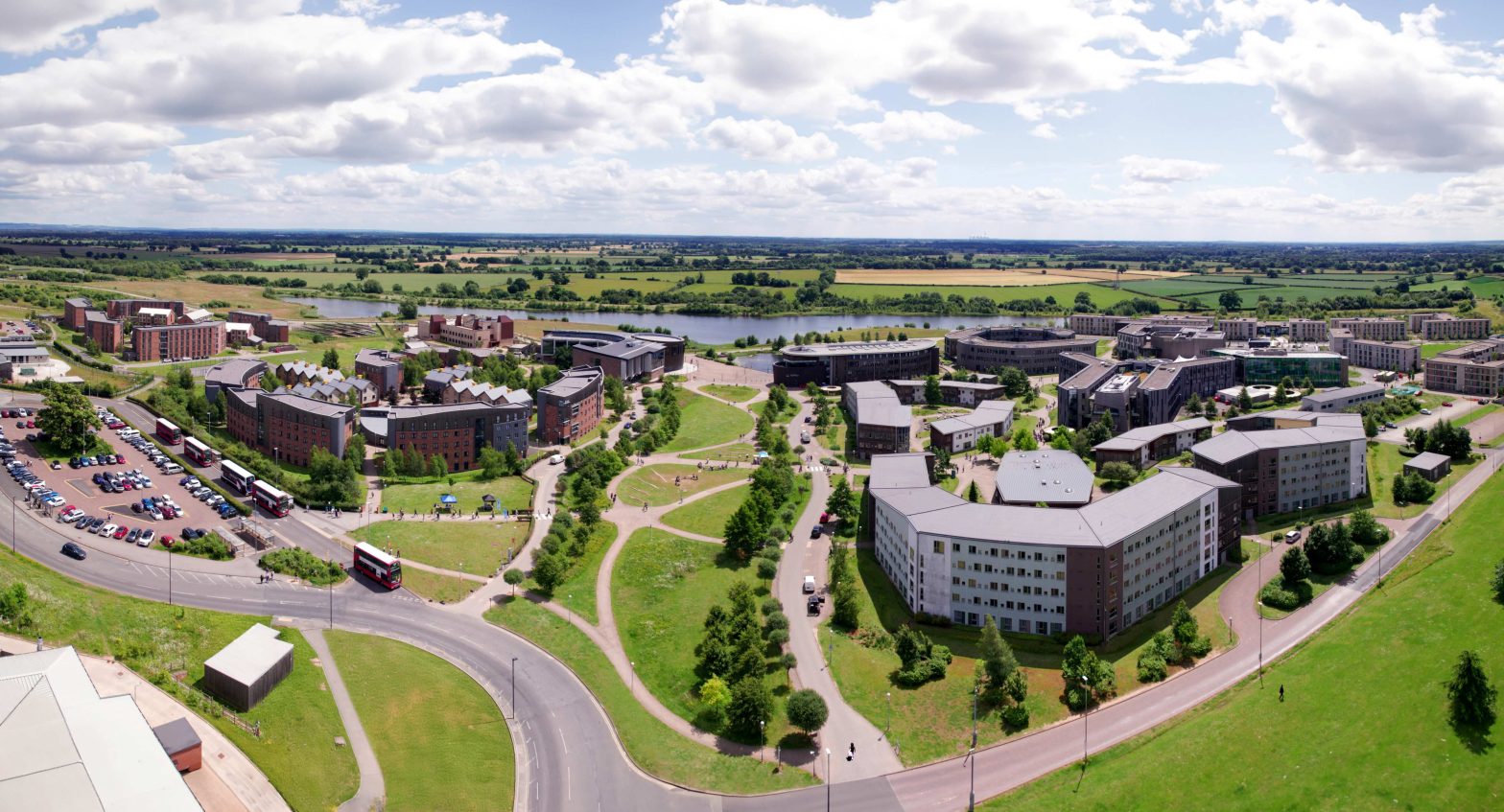 A photo of the University of York campus from a high up angle